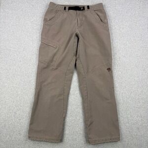 Mountain Hardwear Pants Mens Medium Brown Cargo Hiking Belted Canvas Outdoor